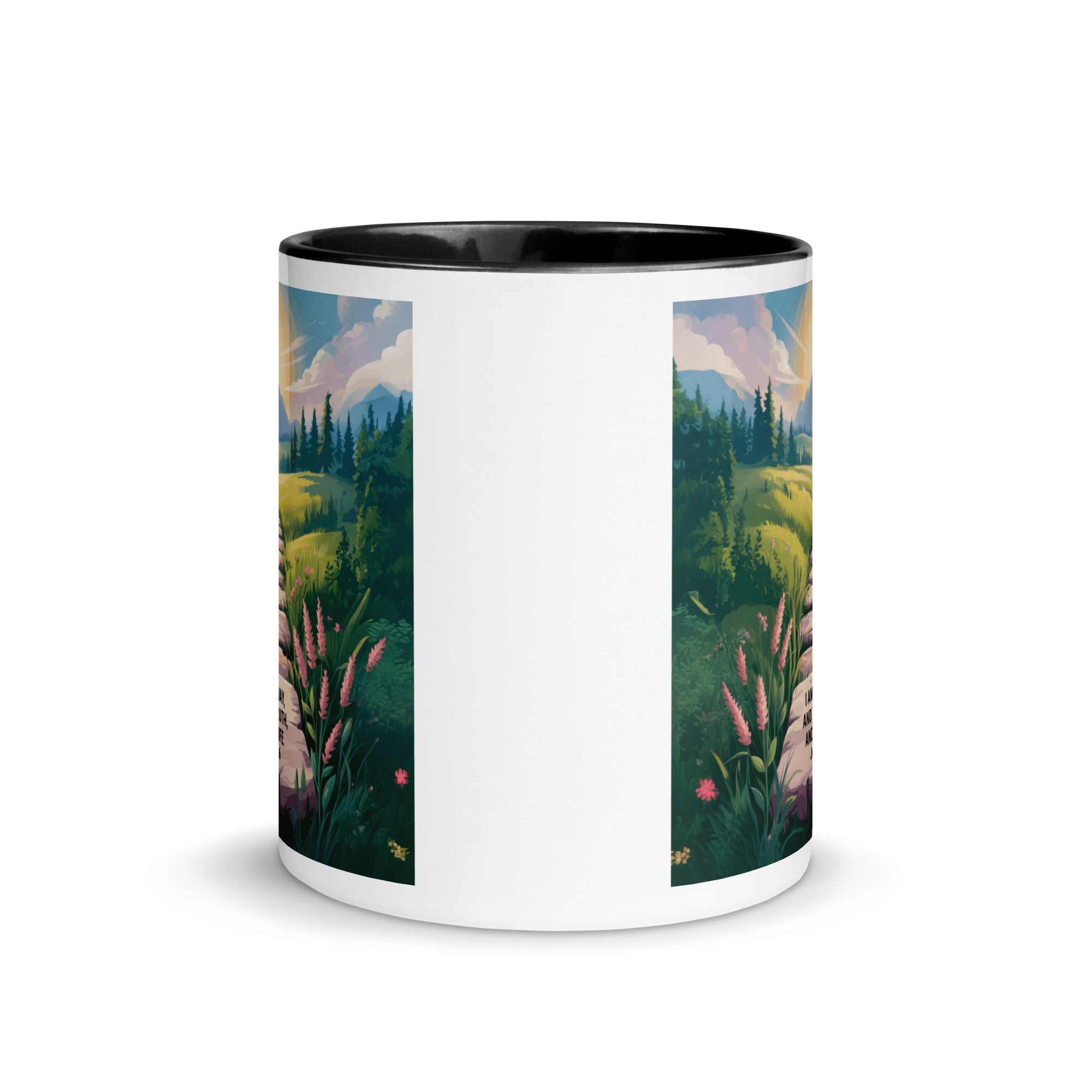 John 14:6 Bible Verse The Truth White Ceramic Mug with Color Inside