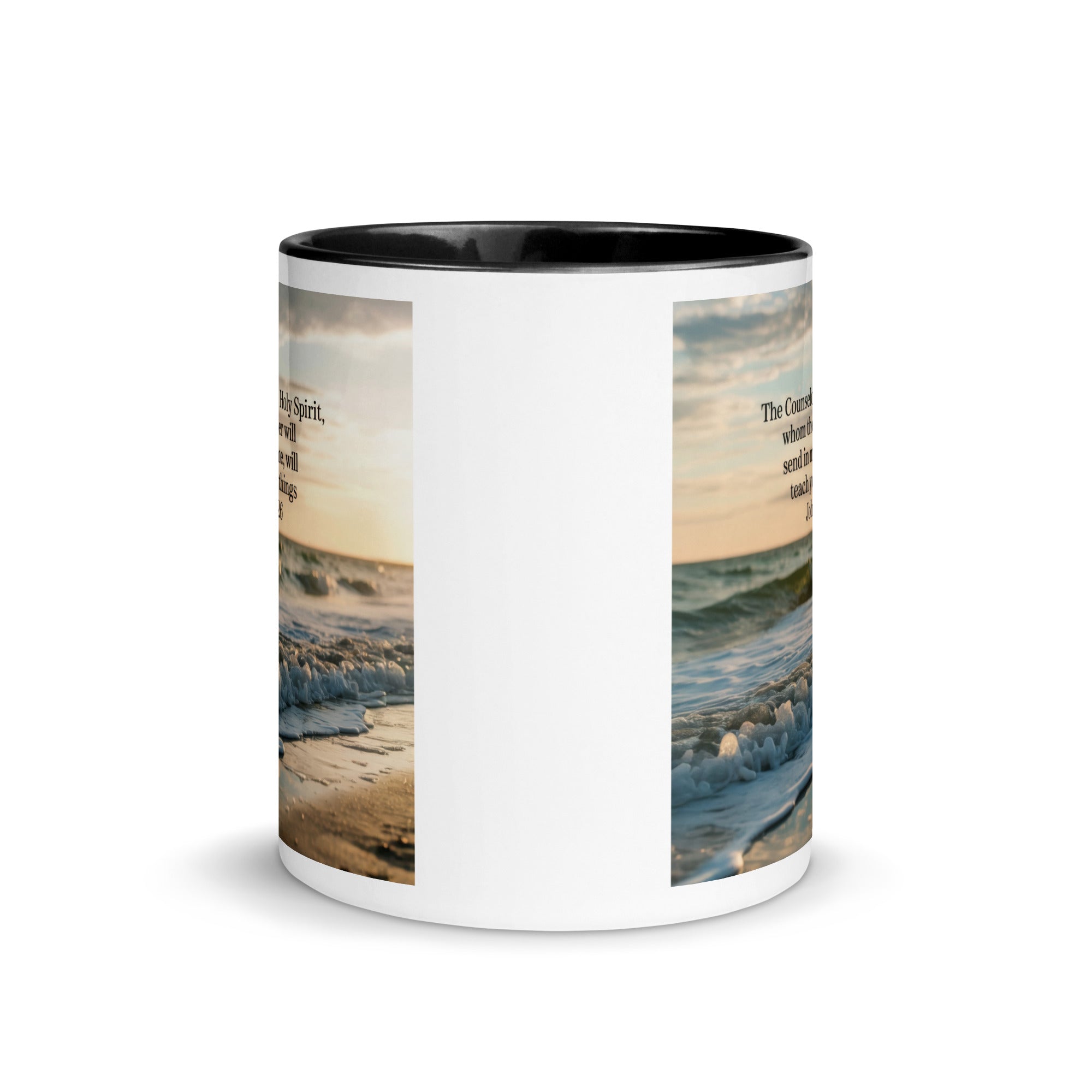 John 14:26 Bible Verse You All White Ceramic Mug with Color Inside
