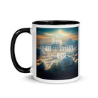 Ephesians 6:10 Bible Verse, be strong in the Lord White Ceramic Mug with Color Inside