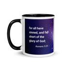 Romans 3:23 Bible Verse, all have sinned White Ceramic Mug with Color Inside