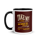 Matthew 11:29-30 Bible Verse, learn from me White Ceramic Mug with Color Inside