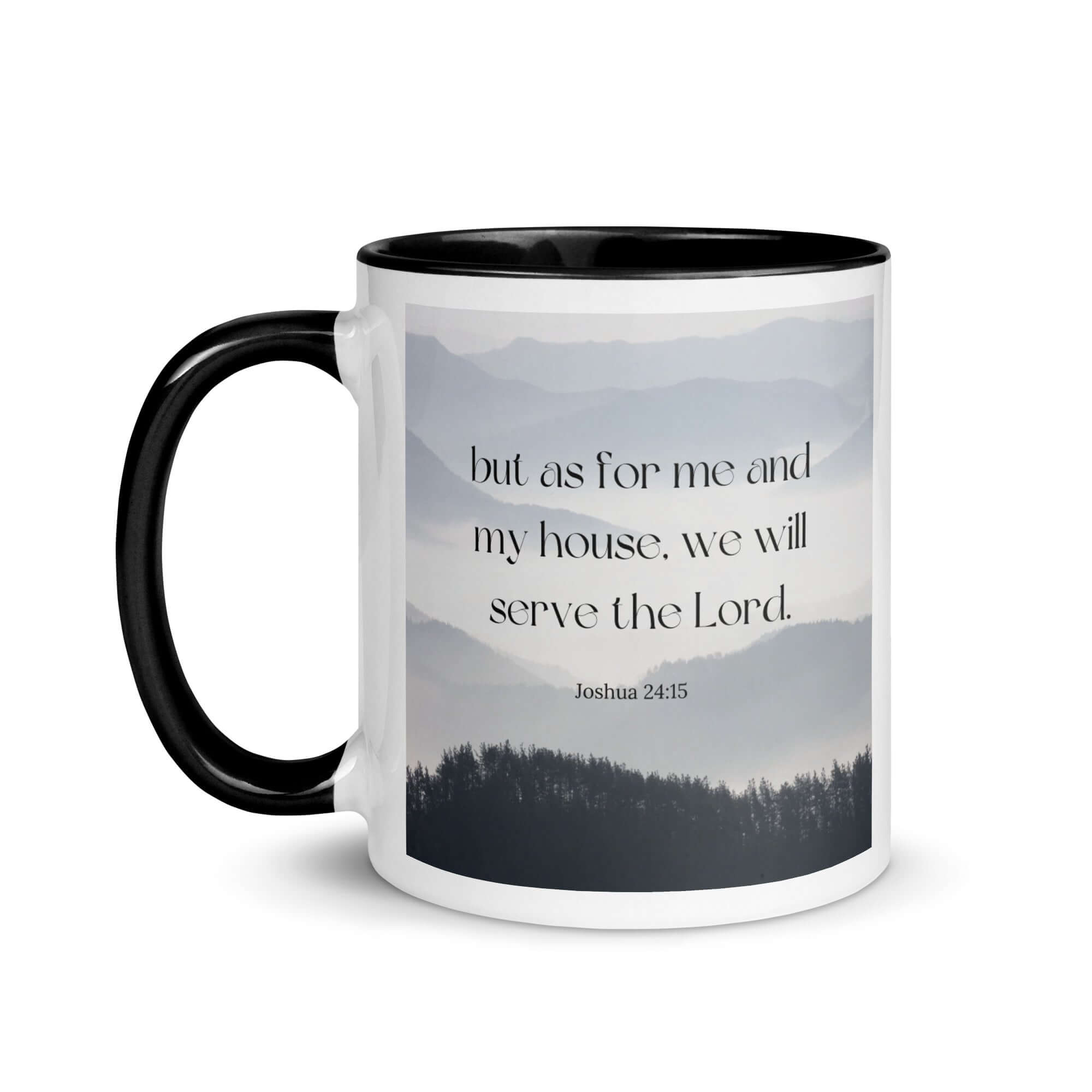 Joshua 24:15 Bible Verse, whom you White Ceramic Mug with Color Inside