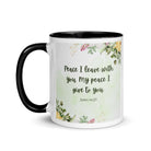 John 14:27 Bible Verse, My peace White Ceramic Mug with Color Inside