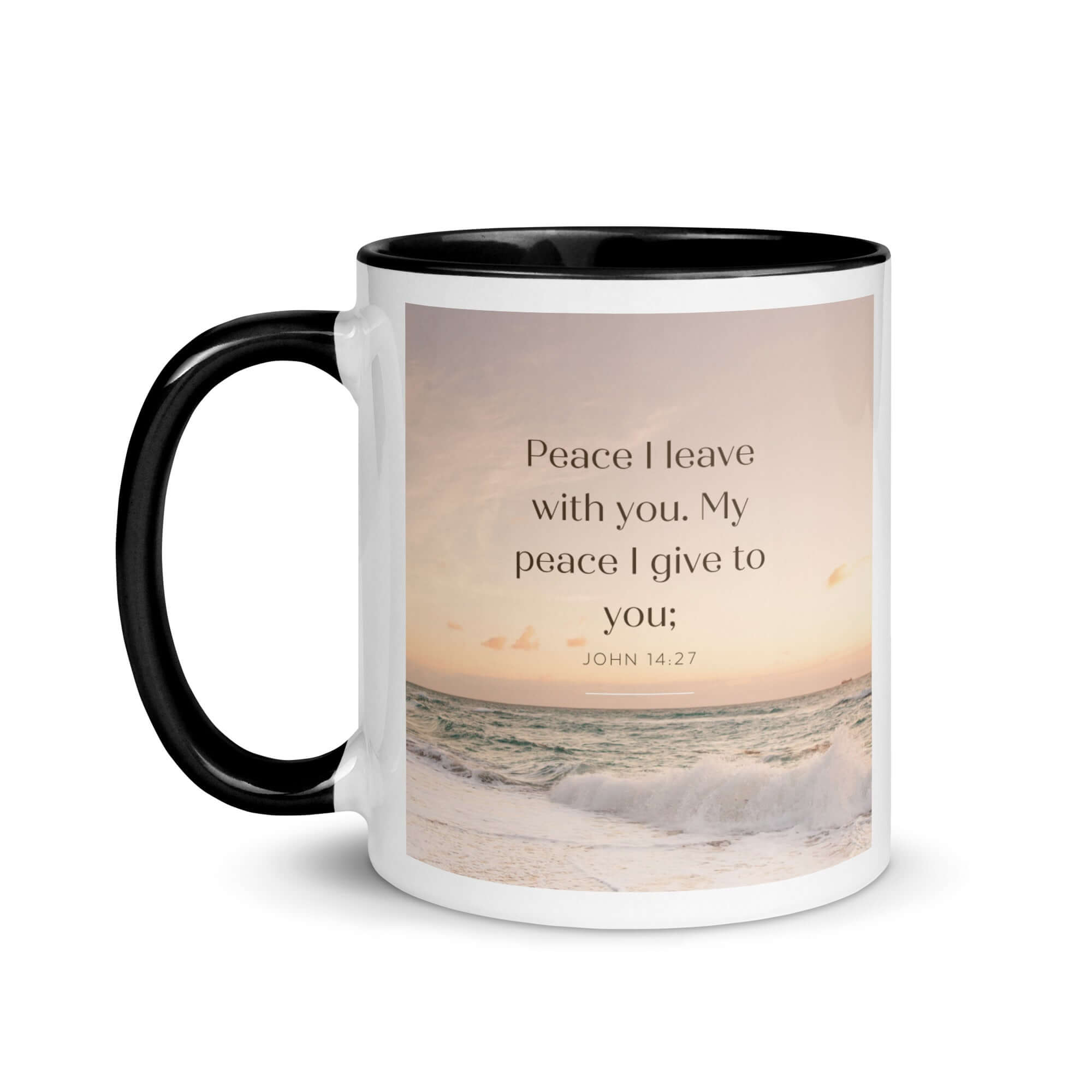 John 14:27 Bible Verse, not as the White Ceramic Mug with Color Inside