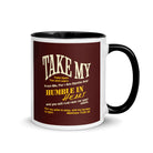 Matthew 11:29-30 Bible Verse, learn from me White Ceramic Mug with Color Inside Black 11 oz