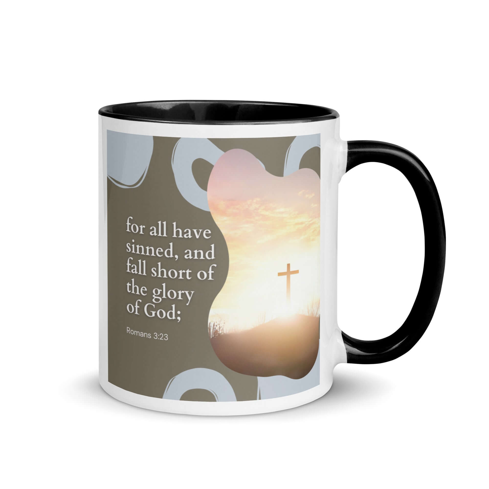 Romans 3:23 Bible Verse, the glory White Ceramic Mug with Color Inside Black 11 oz