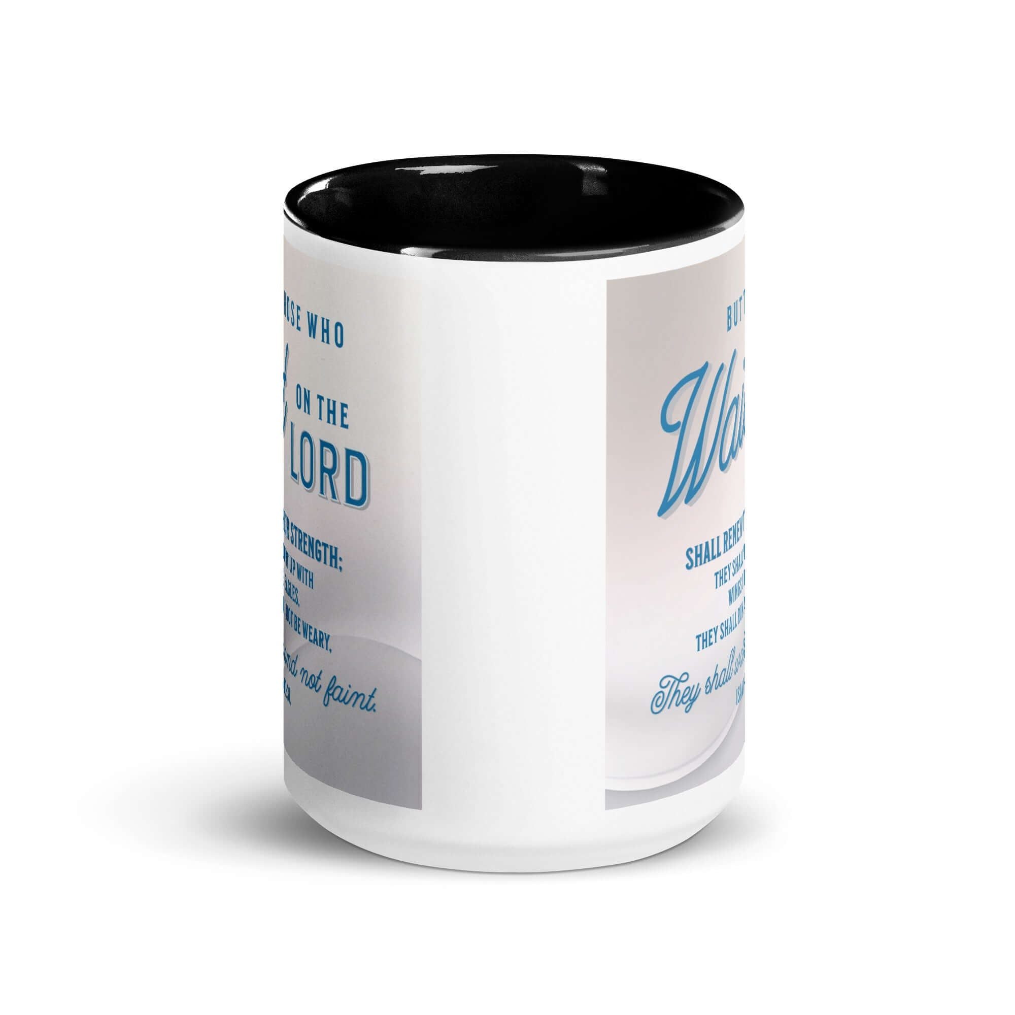 Isaiah 40:31 Bible Verse, Wings like Eagles White Ceramic Mug with Color Inside