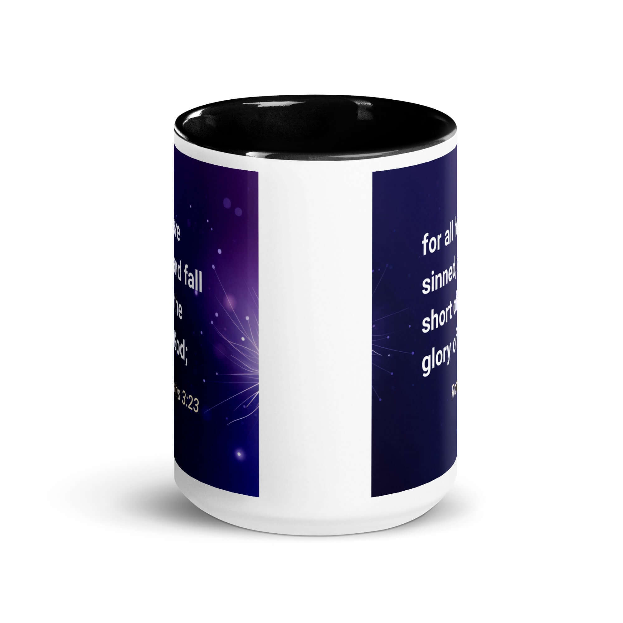Romans 3:23 Bible Verse, all have sinned White Ceramic Mug with Color Inside