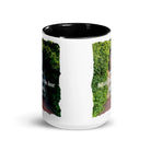 Revelation 3:20 Bible Verse, Garden Doorway White Ceramic Mug with Color Inside