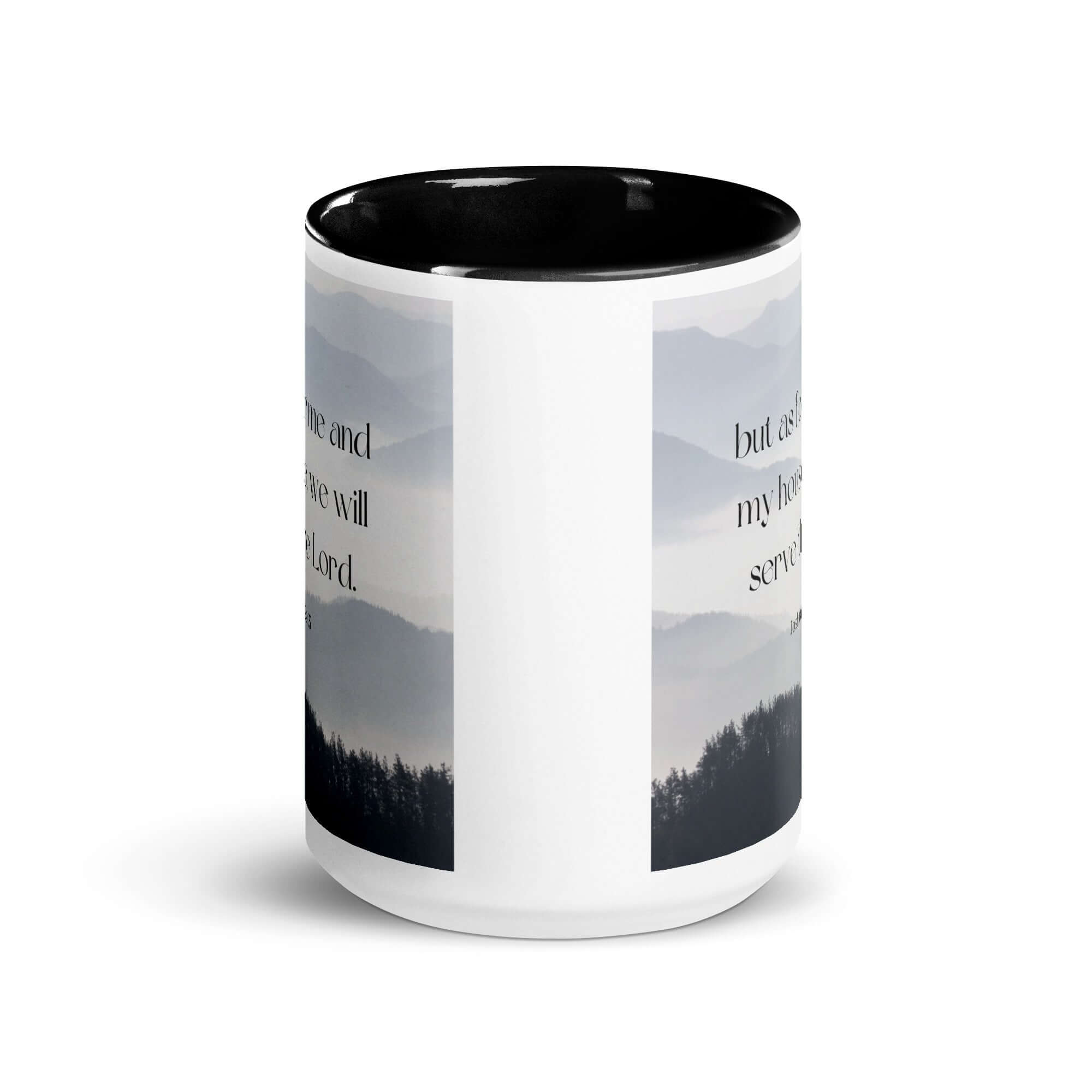 Joshua 24:15 Bible Verse, whom you White Ceramic Mug with Color Inside