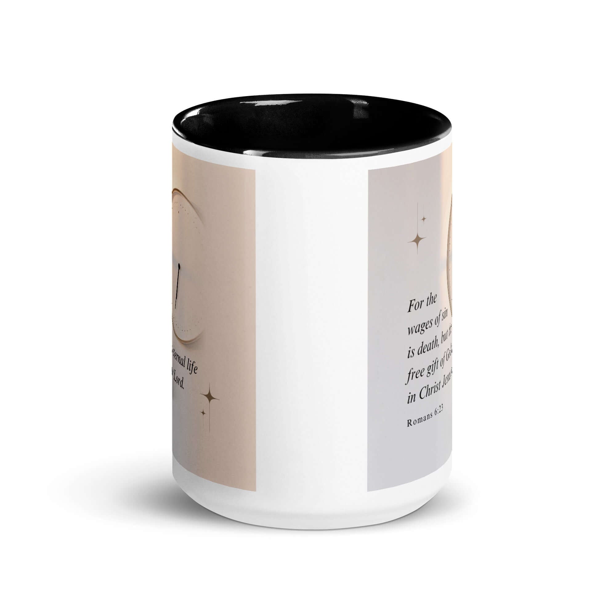 Romans 6:23 Bible Verse, our Lord White Ceramic Mug with Color Inside