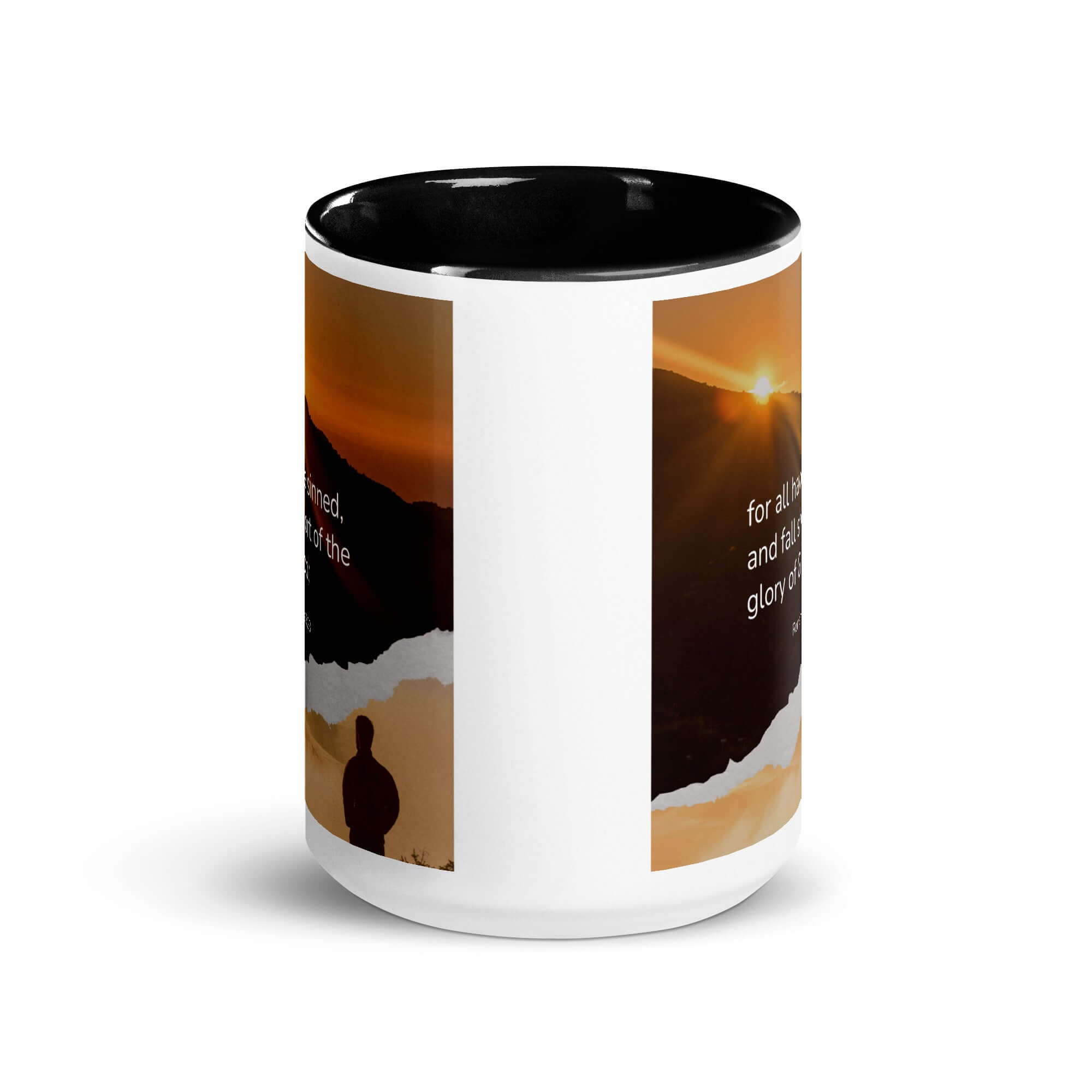 Romans 3:23 Bible Verse, of God White Ceramic Mug with Color Inside