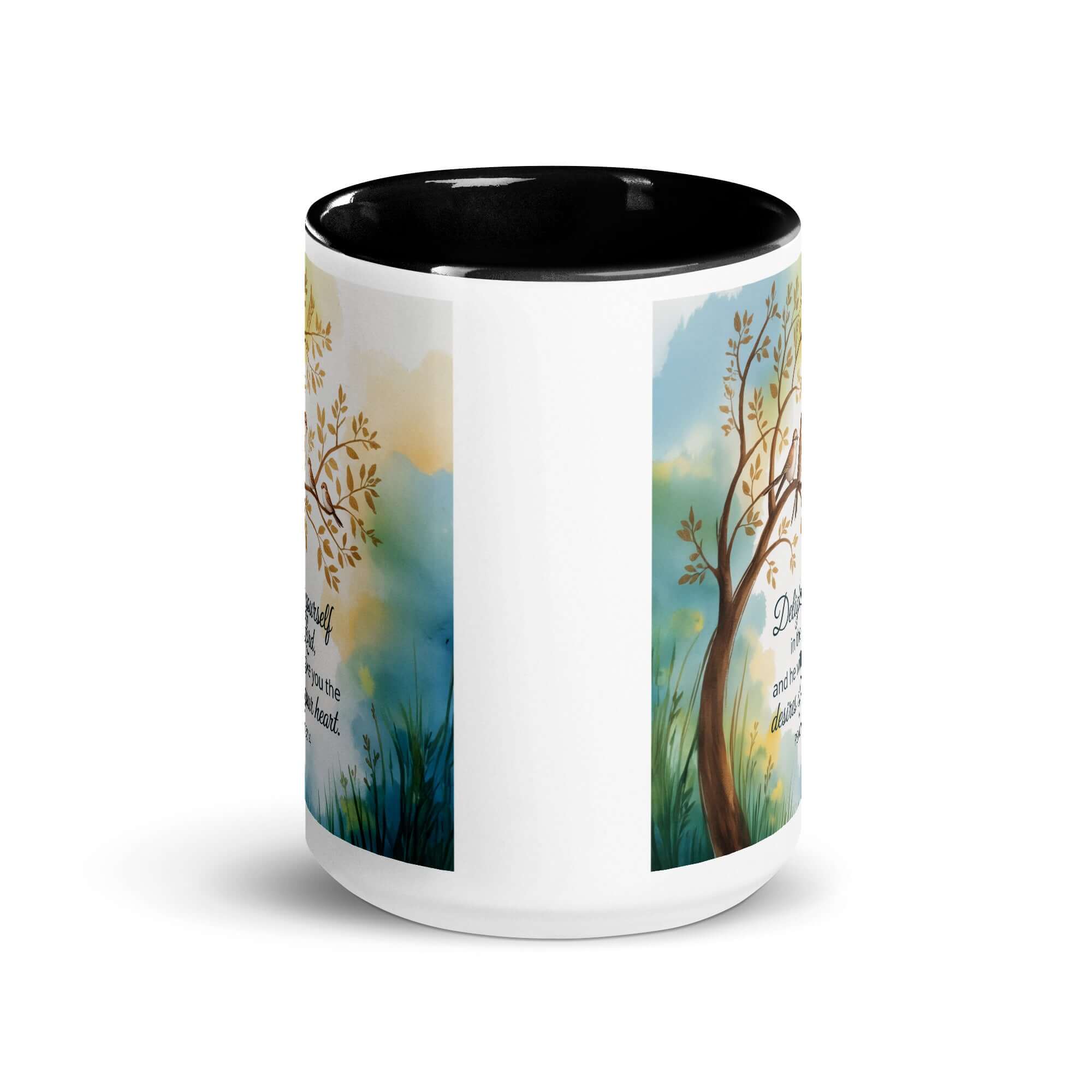 Psalm 37:4 Bible Verse, Yourself White Ceramic Mug with Color Inside