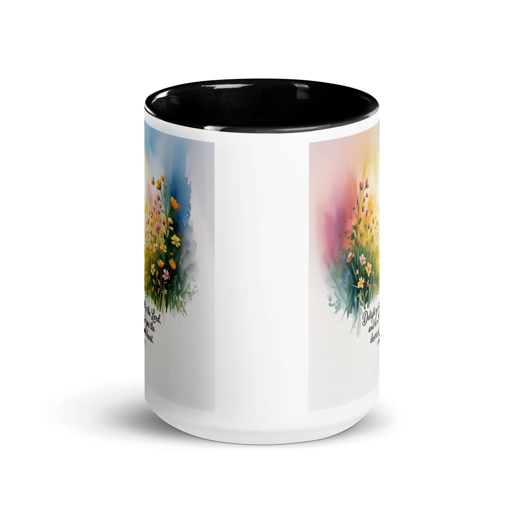 Psalm 37:4 Bible Verse, will give White Ceramic Mug with Color Inside