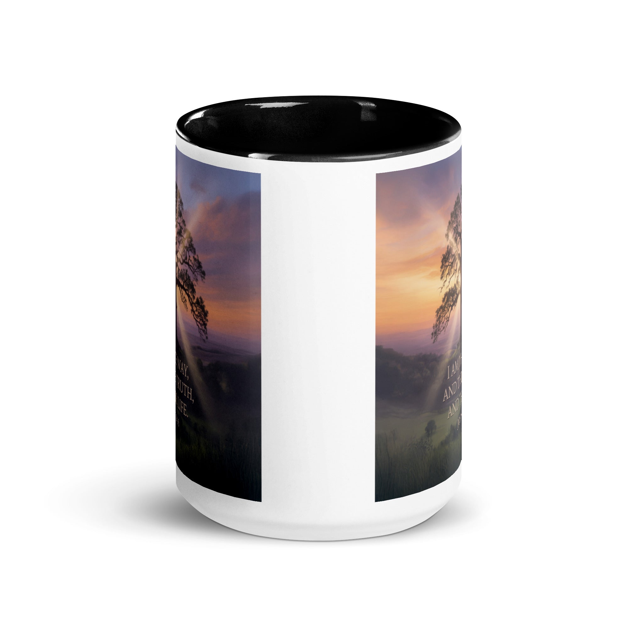 John 14:6 Bible Verse Jesus said White Ceramic Mug with Color Inside