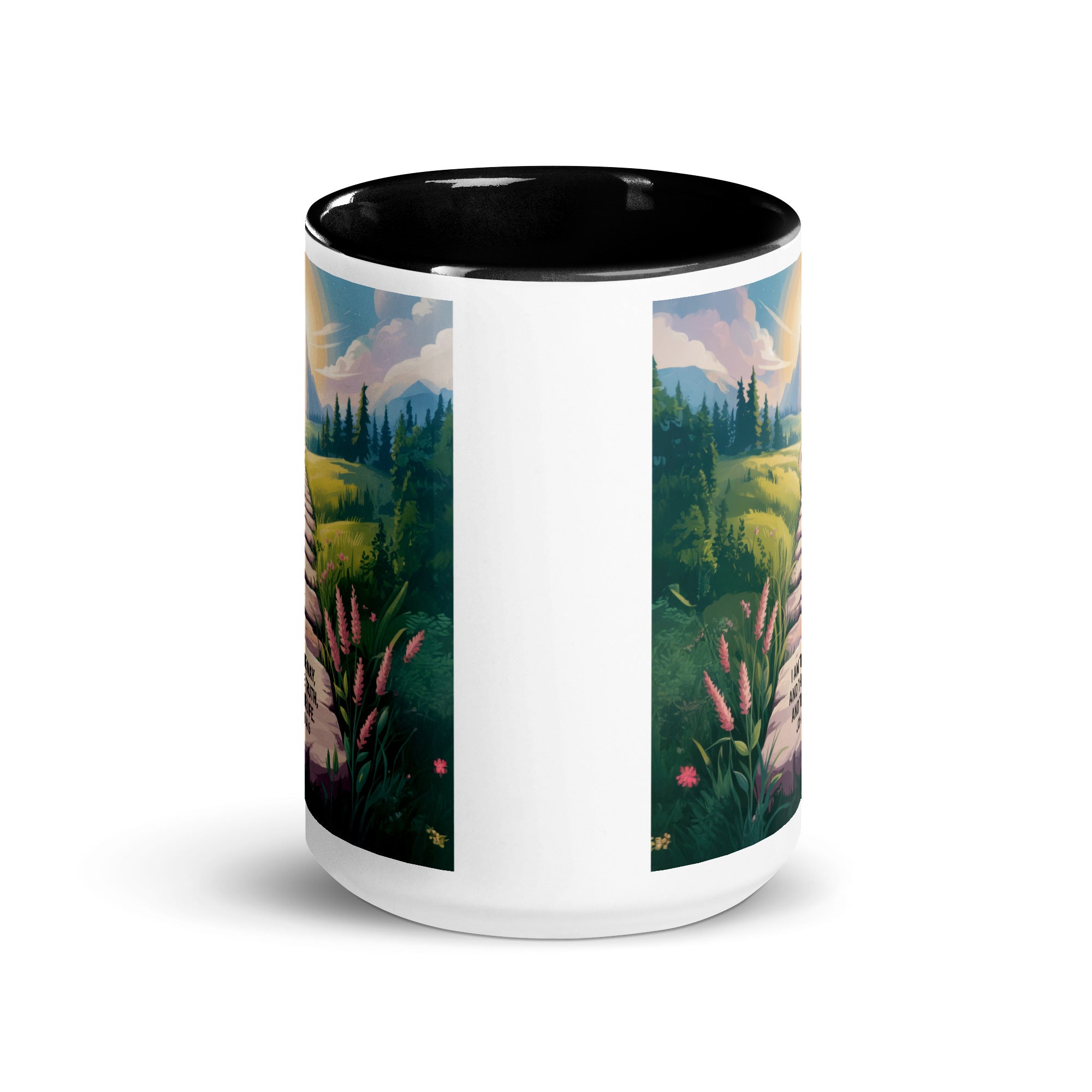 John 14:6 Bible Verse The Truth White Ceramic Mug with Color Inside