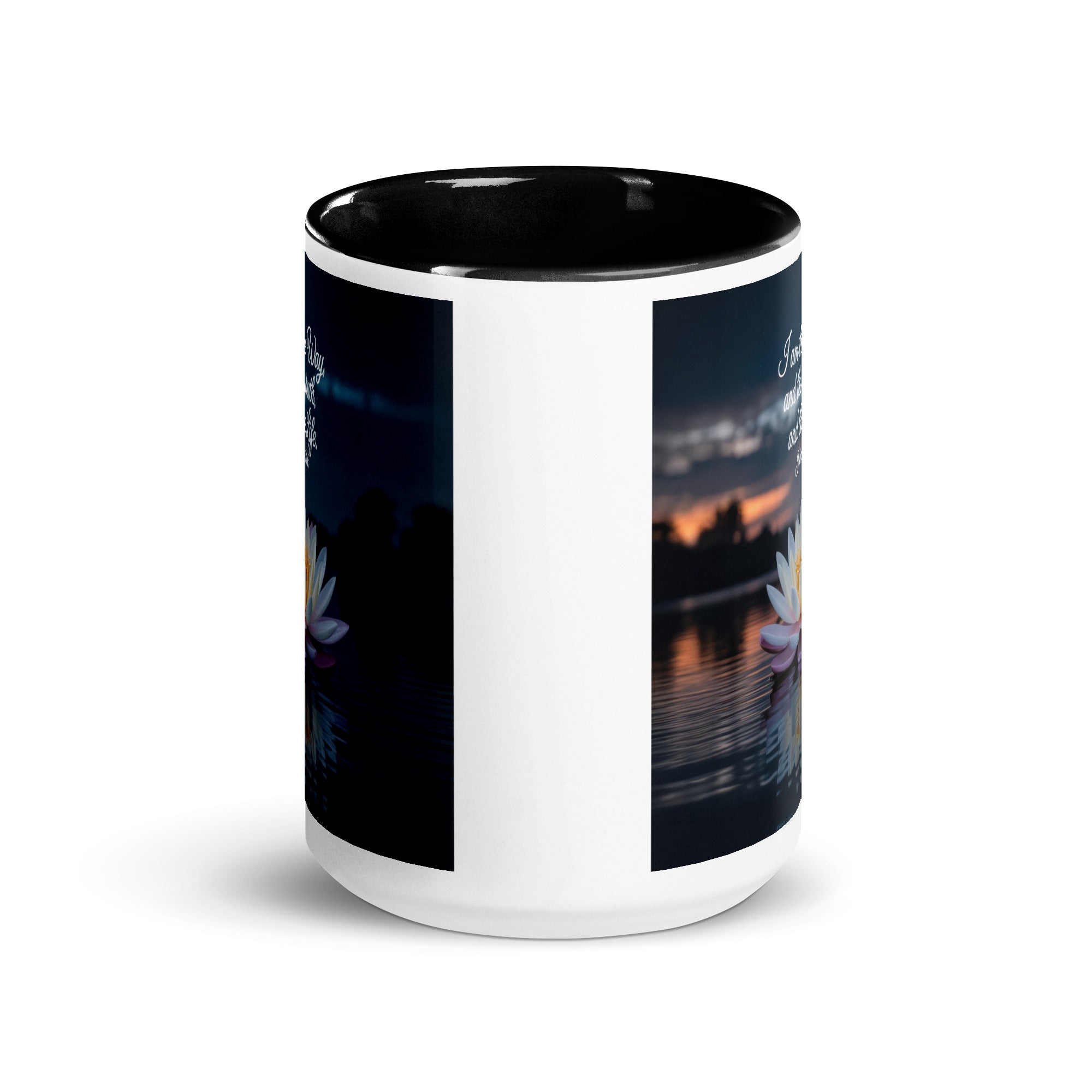 John 14:6 Bible Verse The Father White Ceramic Mug with Color Inside