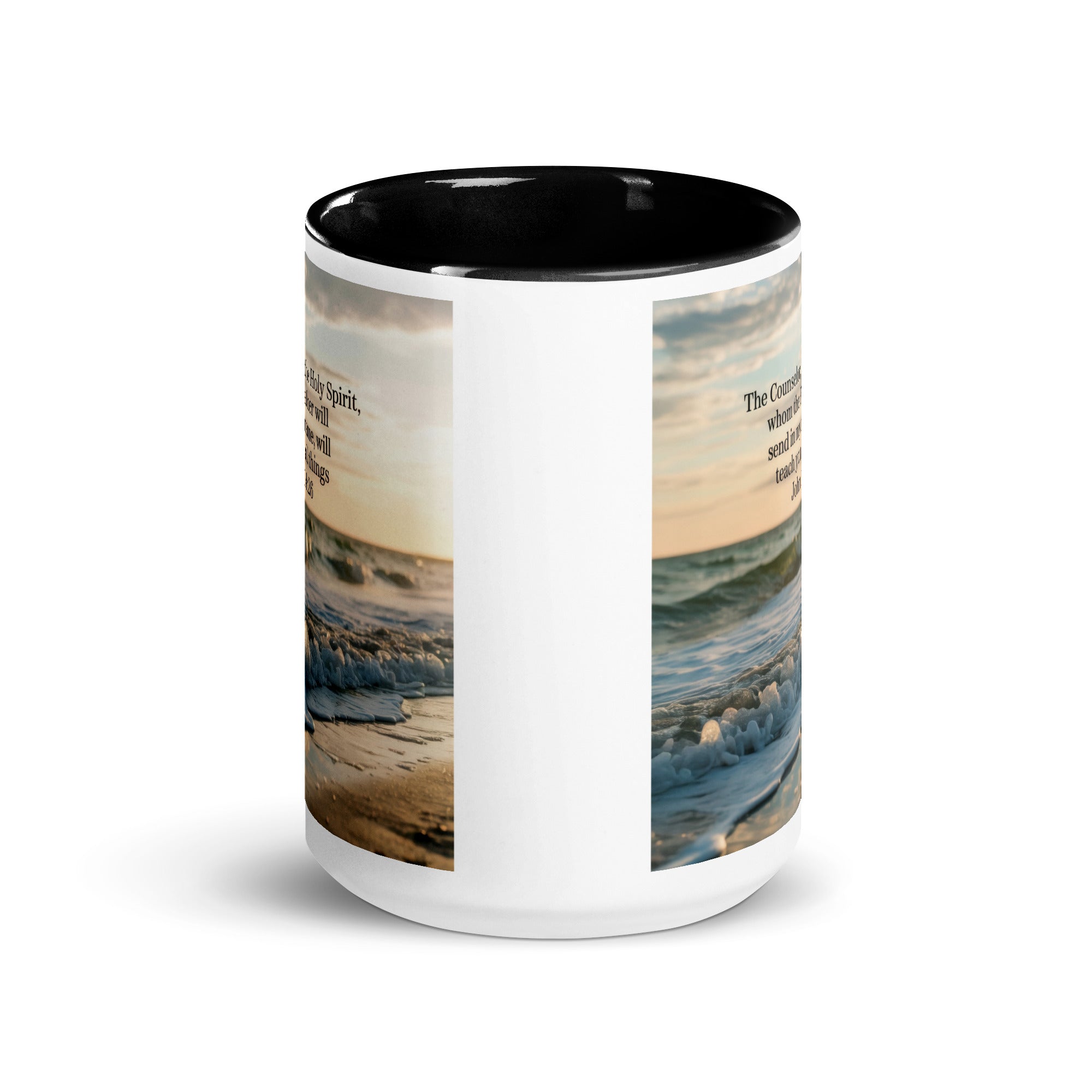 John 14:26 Bible Verse You All White Ceramic Mug with Color Inside