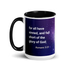 Romans 3:23 Bible Verse, all have sinned White Ceramic Mug with Color Inside
