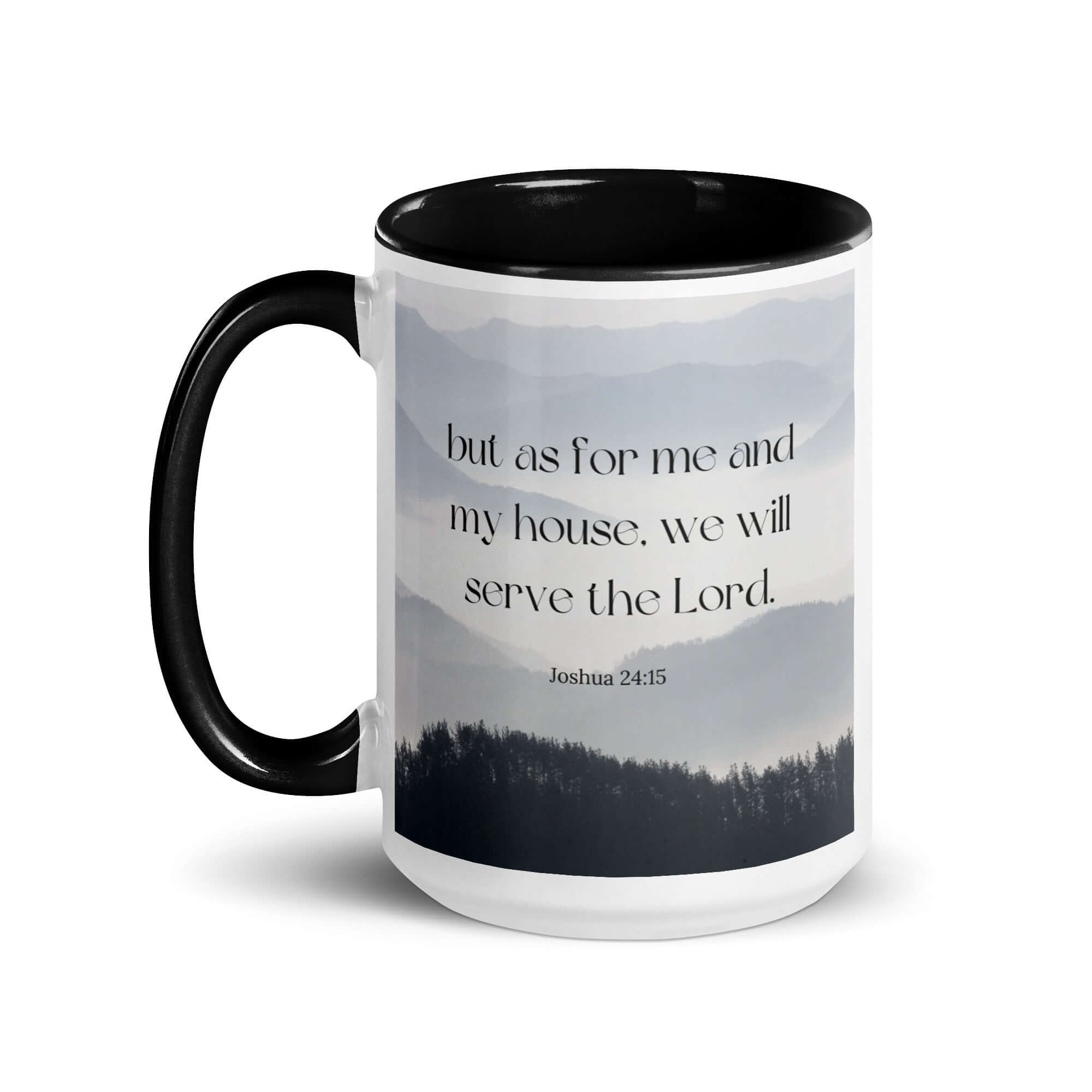 Joshua 24:15 Bible Verse, whom you White Ceramic Mug with Color Inside