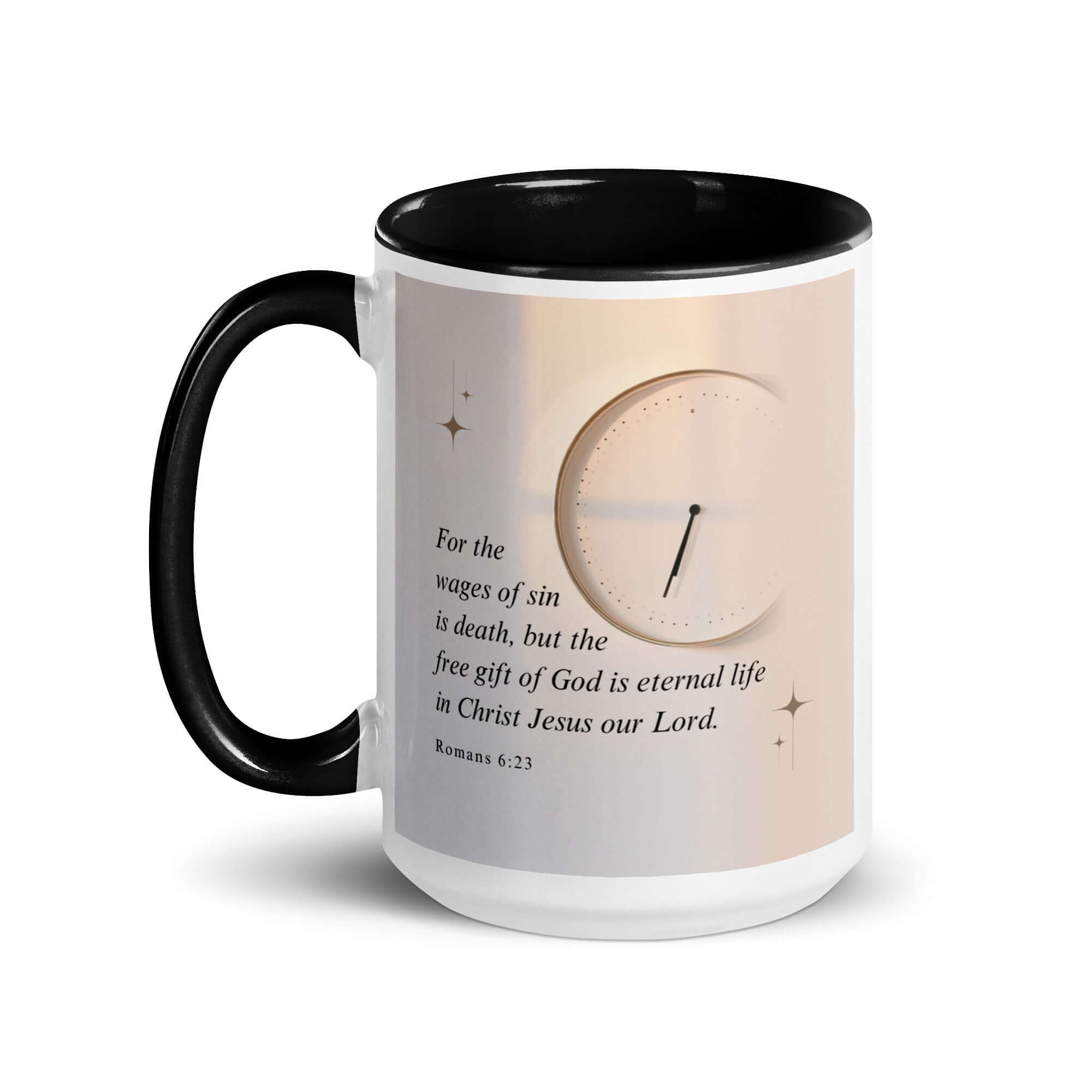 Romans 6:23 Bible Verse, our Lord White Ceramic Mug with Color Inside