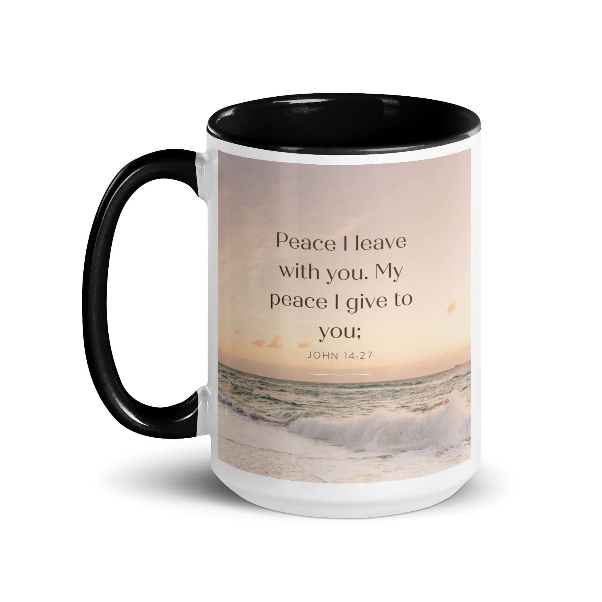 John 14:27 Bible Verse, not as the White Ceramic Mug with Color Inside