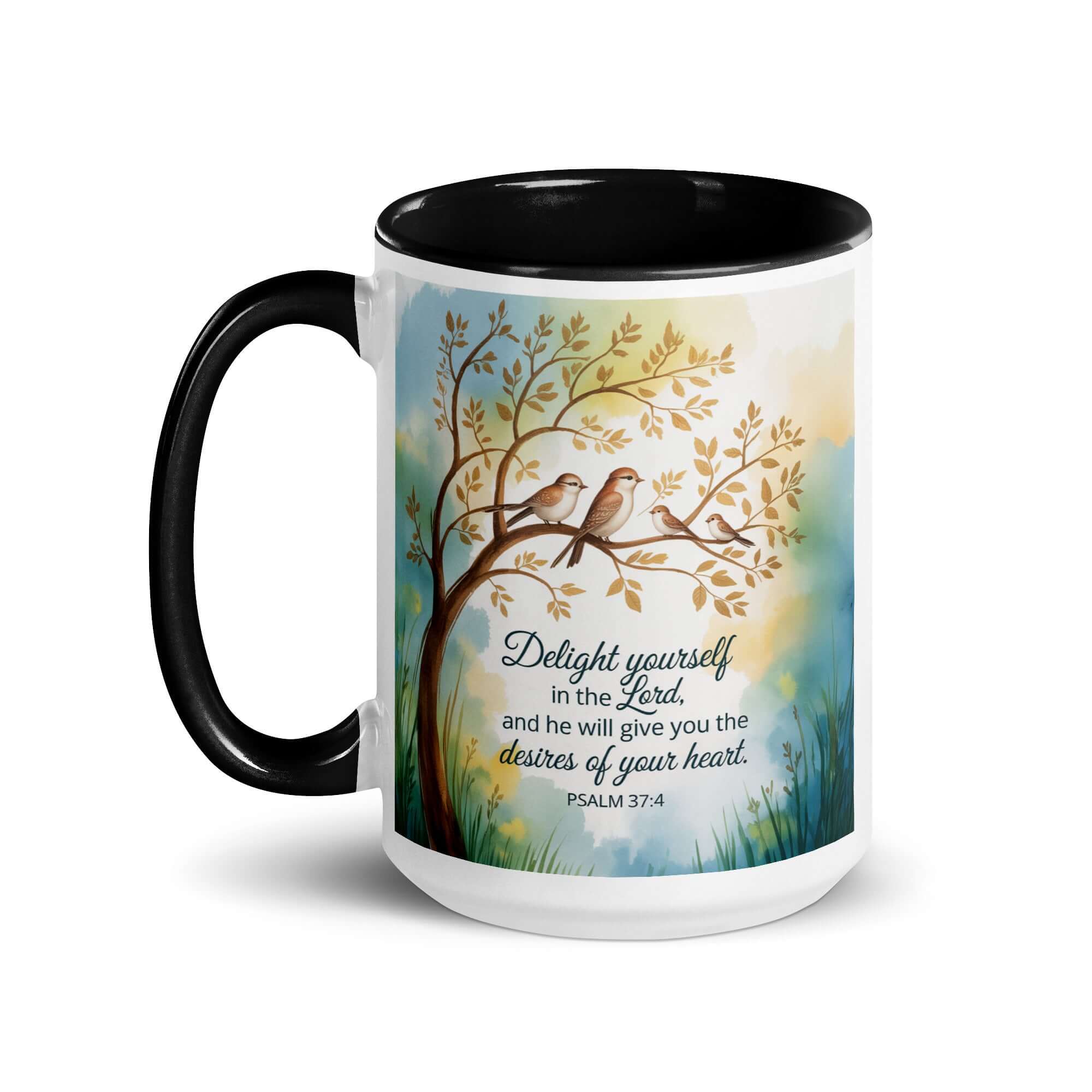Psalm 37:4 Bible Verse, Yourself White Ceramic Mug with Color Inside