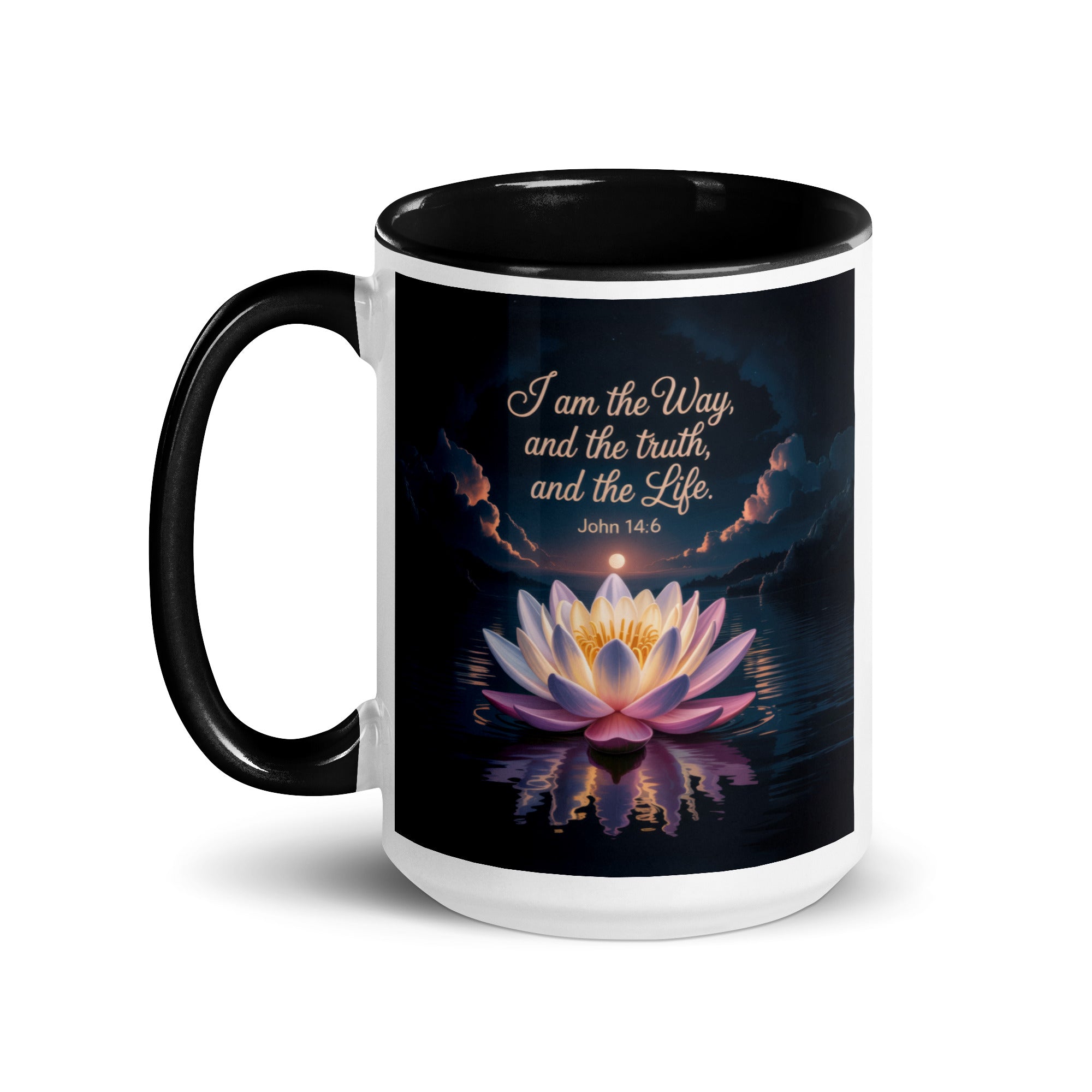 John 14:6 Bible Verse The Way White Ceramic Mug with Color Inside