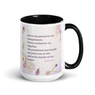 Isaiah 53:5 Bible Verse, by his wounds White Ceramic Mug with Color Inside Black 15 oz