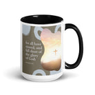 Romans 3:23 Bible Verse, the glory White Ceramic Mug with Color Inside Black 15 oz