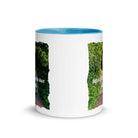Revelation 3:20 Bible Verse, Garden Doorway White Ceramic Mug with Color Inside