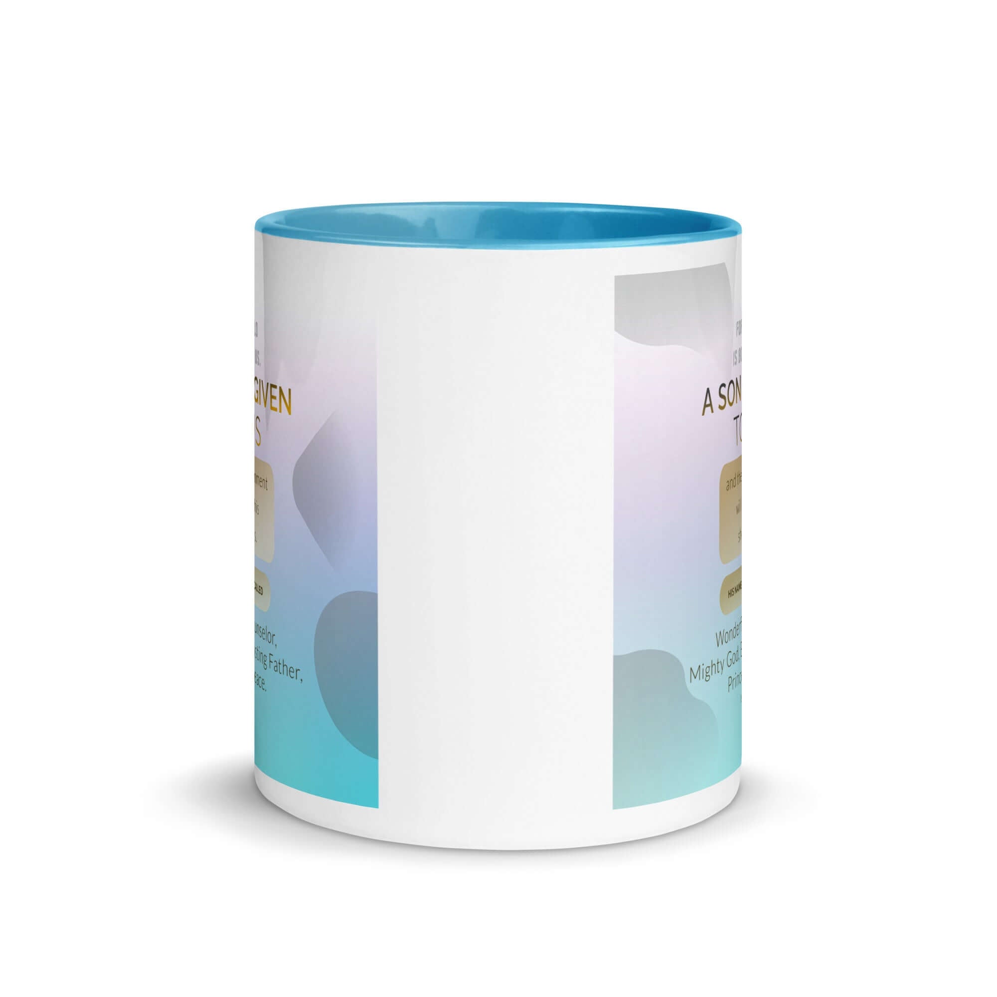 Isaiah 9:6 Bible Verse, Wonderful Counselor White Ceramic Mug with Color Inside