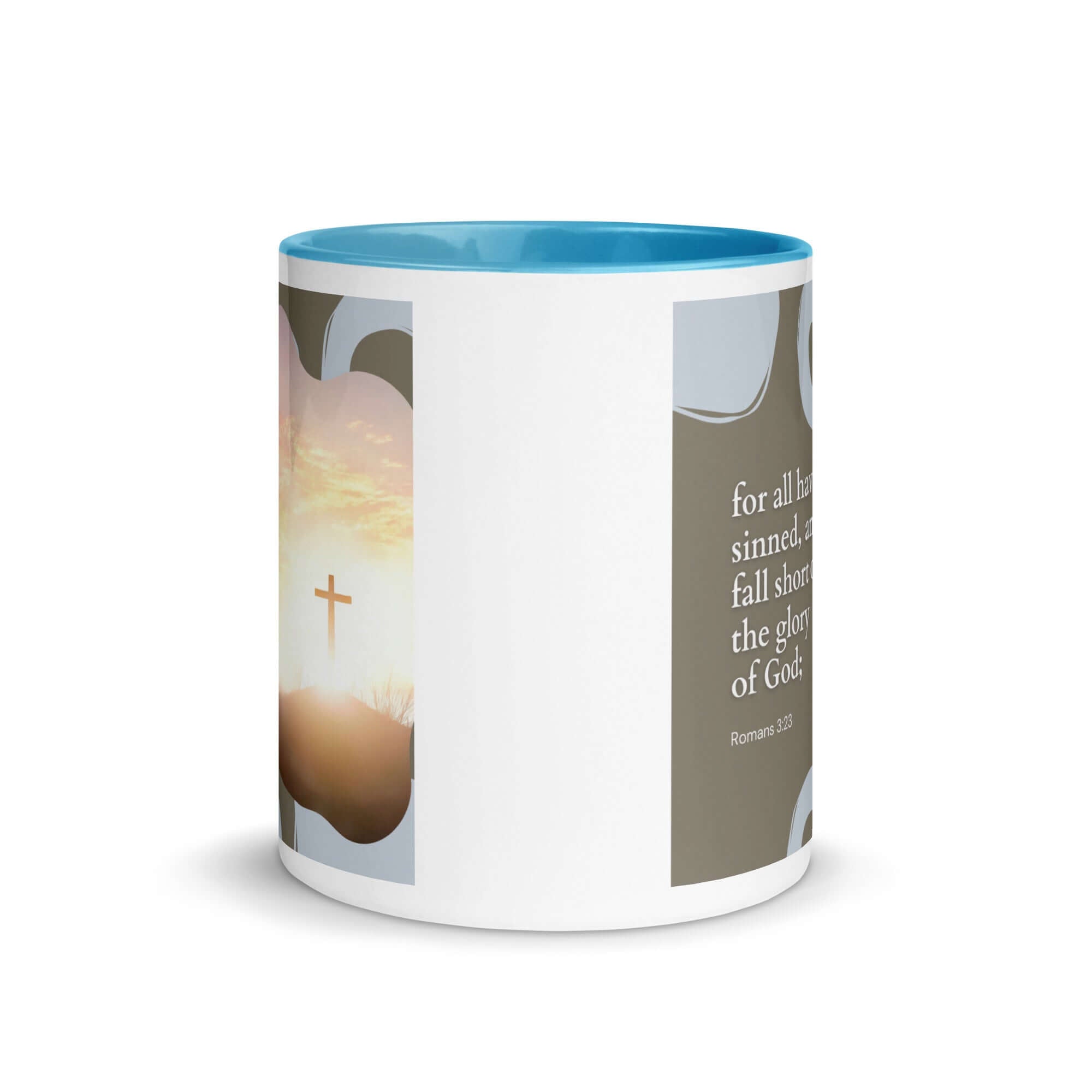 Romans 3:23 Bible Verse, the glory White Ceramic Mug with Color Inside
