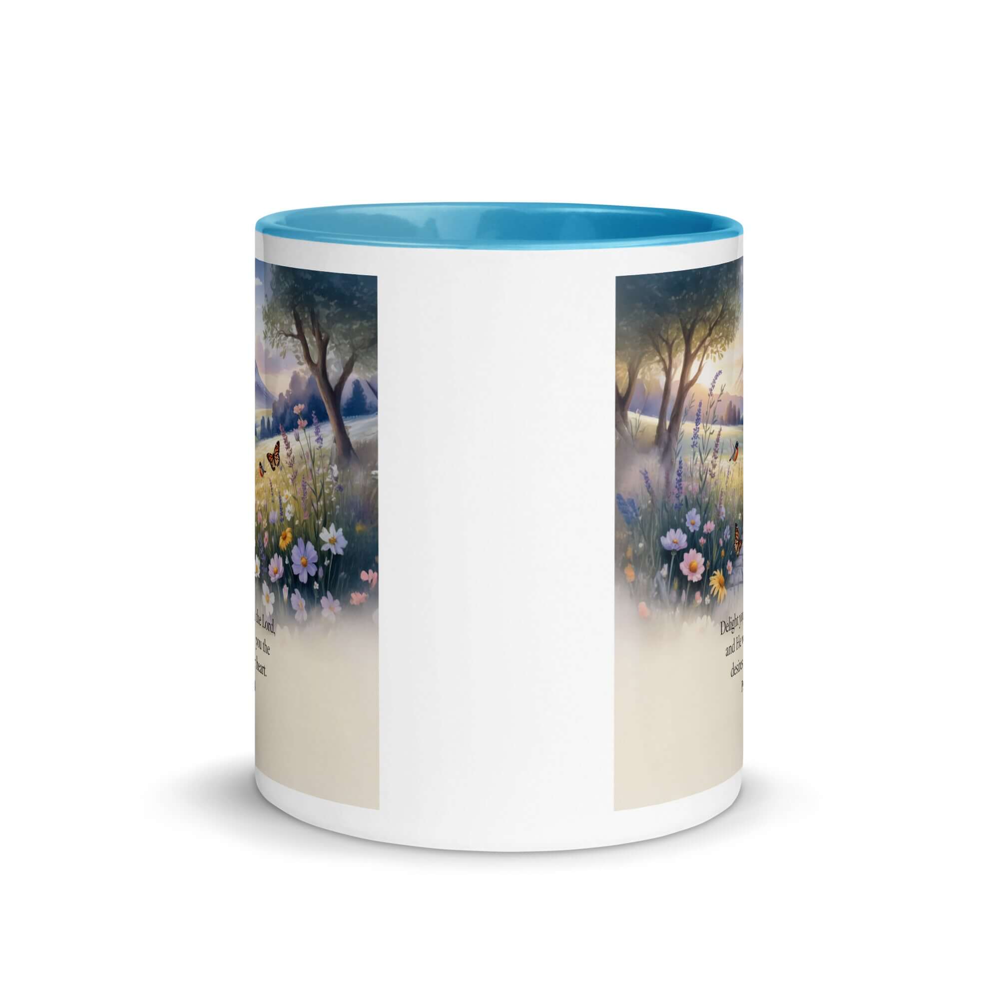 Psalm 37:4 Bible Verse, Delight White Ceramic Mug with Color Inside
