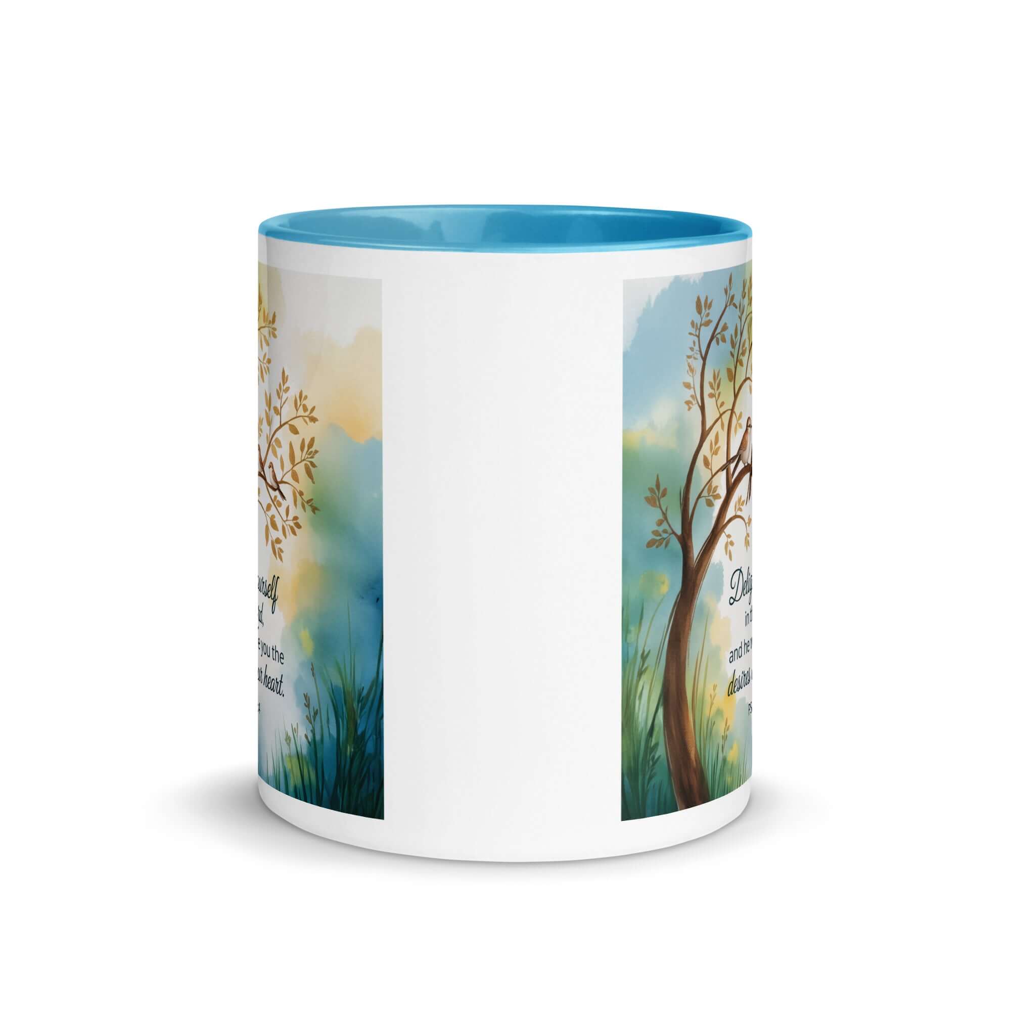 Psalm 37:4 Bible Verse, Yourself White Ceramic Mug with Color Inside