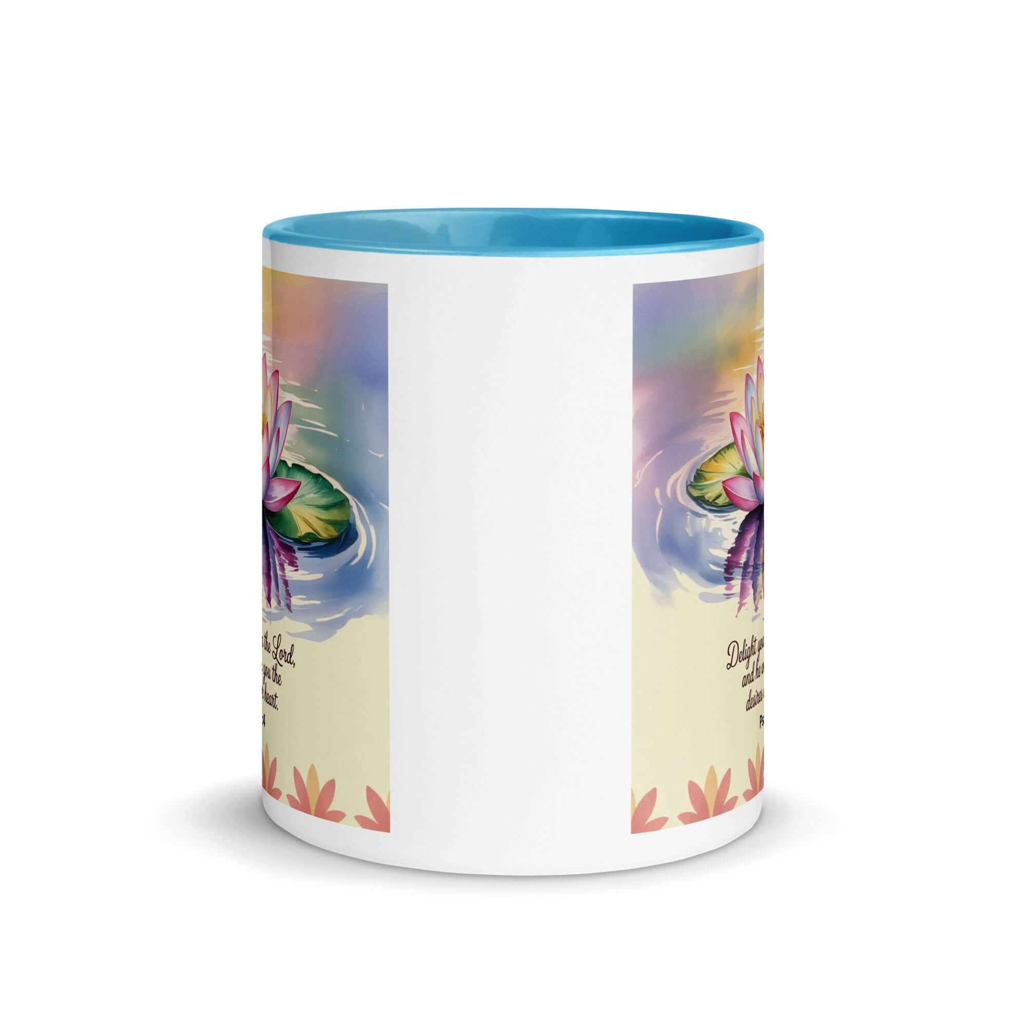 Psalm 37:4 Bible Verse, the Lord White Ceramic Mug with Color Inside
