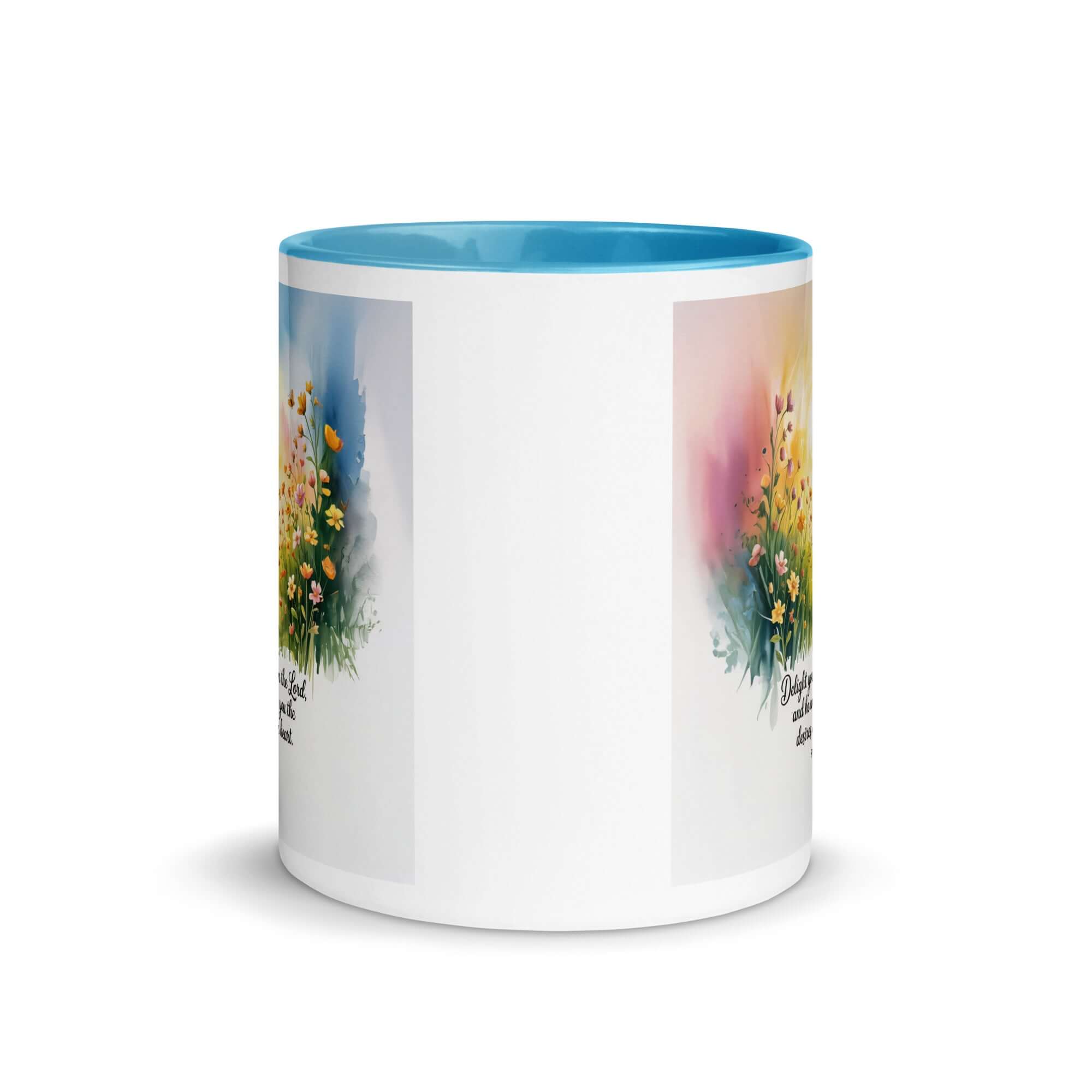 Psalm 37:4 Bible Verse, will give White Ceramic Mug with Color Inside