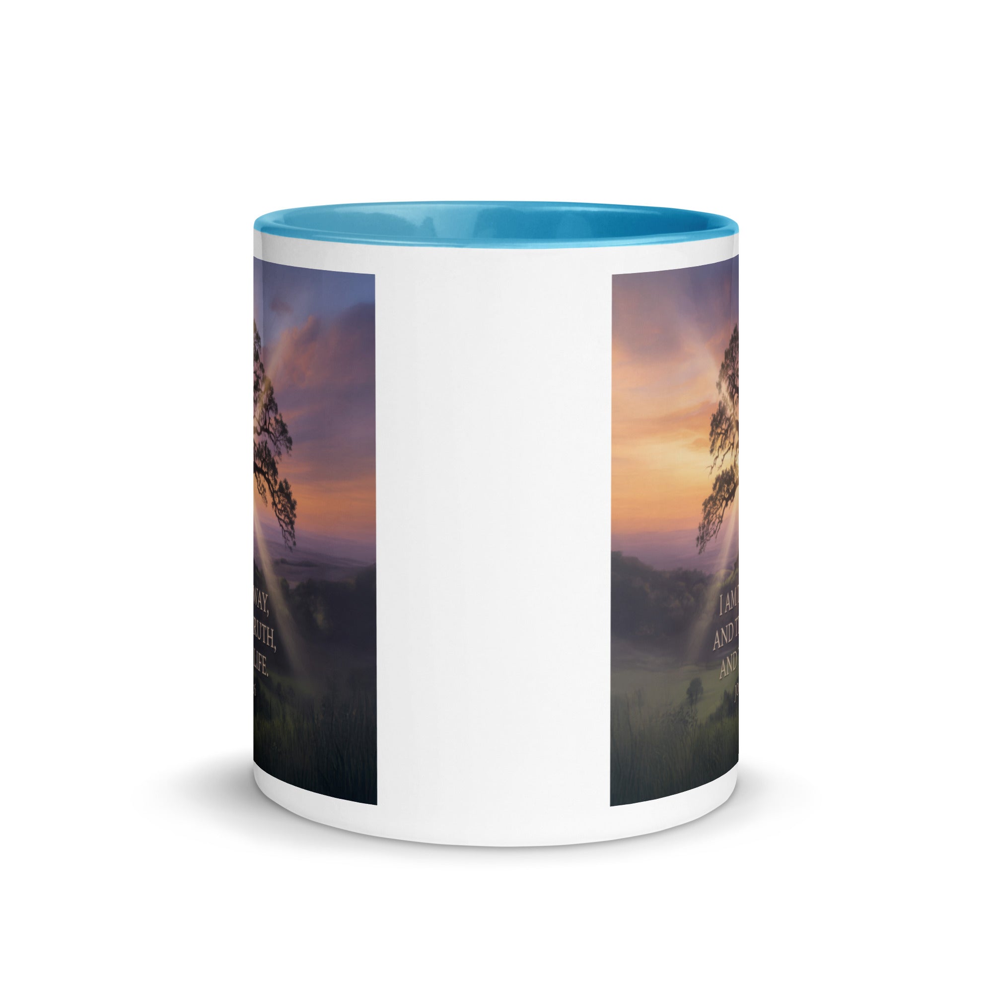 John 14:6 Bible Verse Jesus said White Ceramic Mug with Color Inside