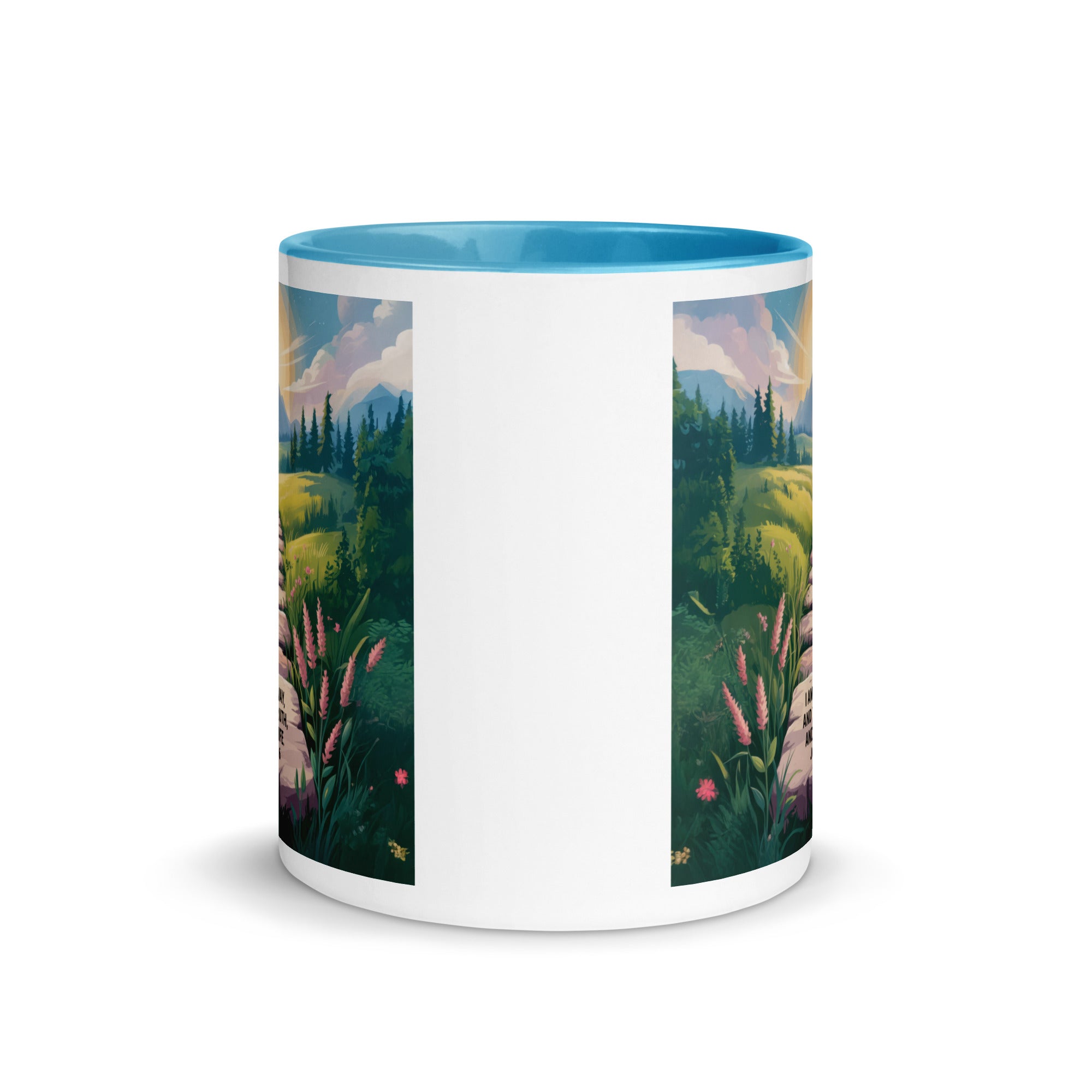 John 14:6 Bible Verse The Truth White Ceramic Mug with Color Inside