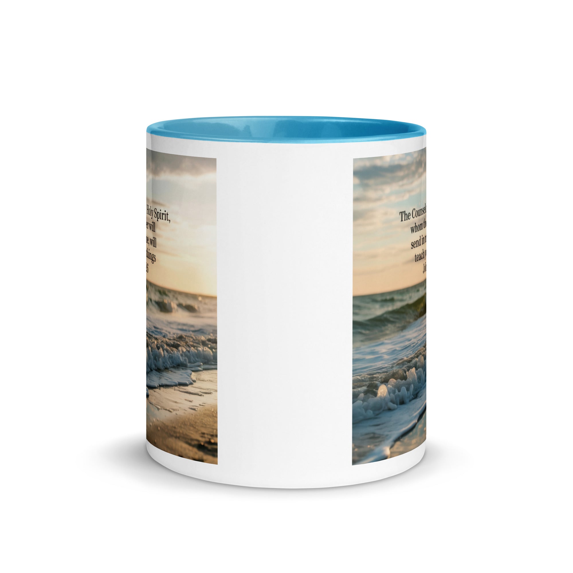 John 14:26 Bible Verse You All White Ceramic Mug with Color Inside