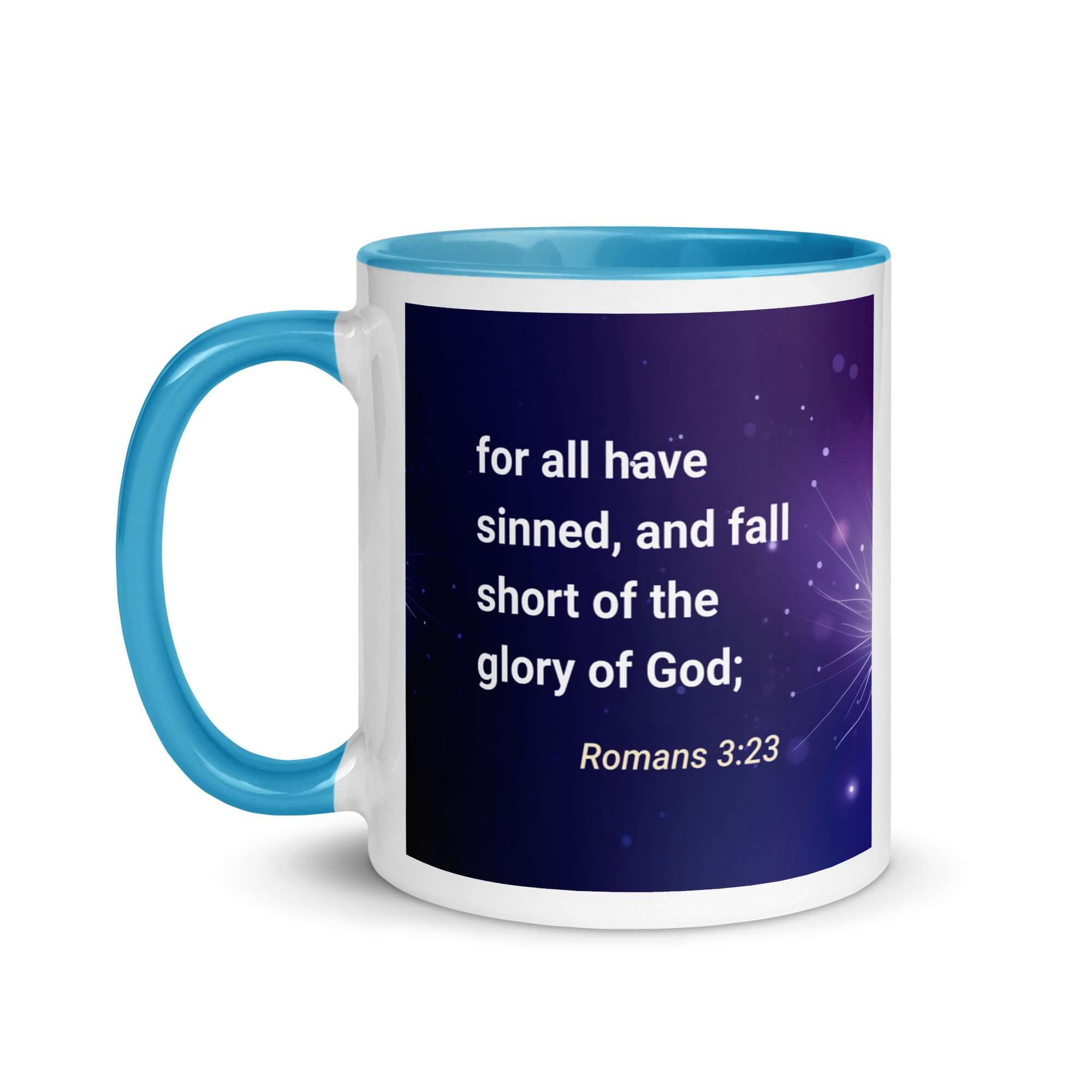 Romans 3:23 Bible Verse, all have sinned White Ceramic Mug with Color Inside