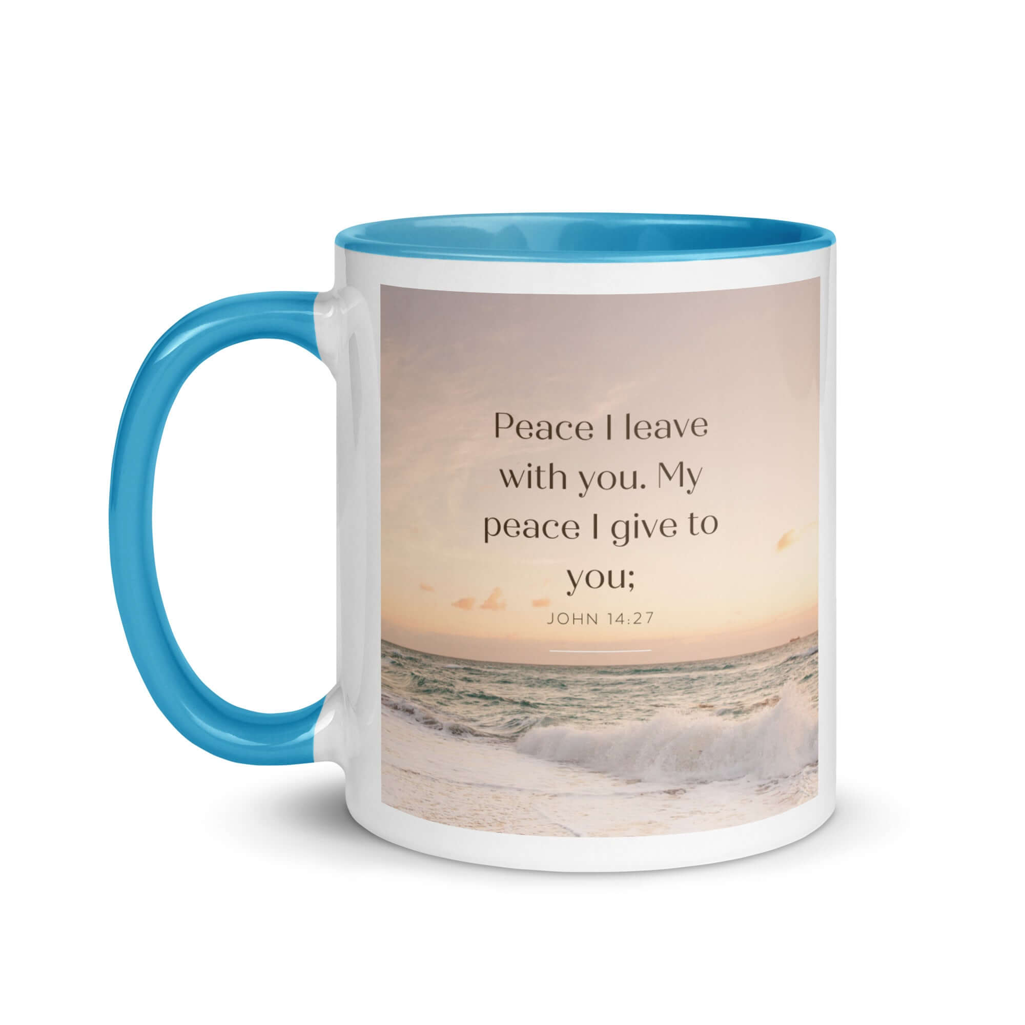 John 14:27 Bible Verse, not as the White Ceramic Mug with Color Inside