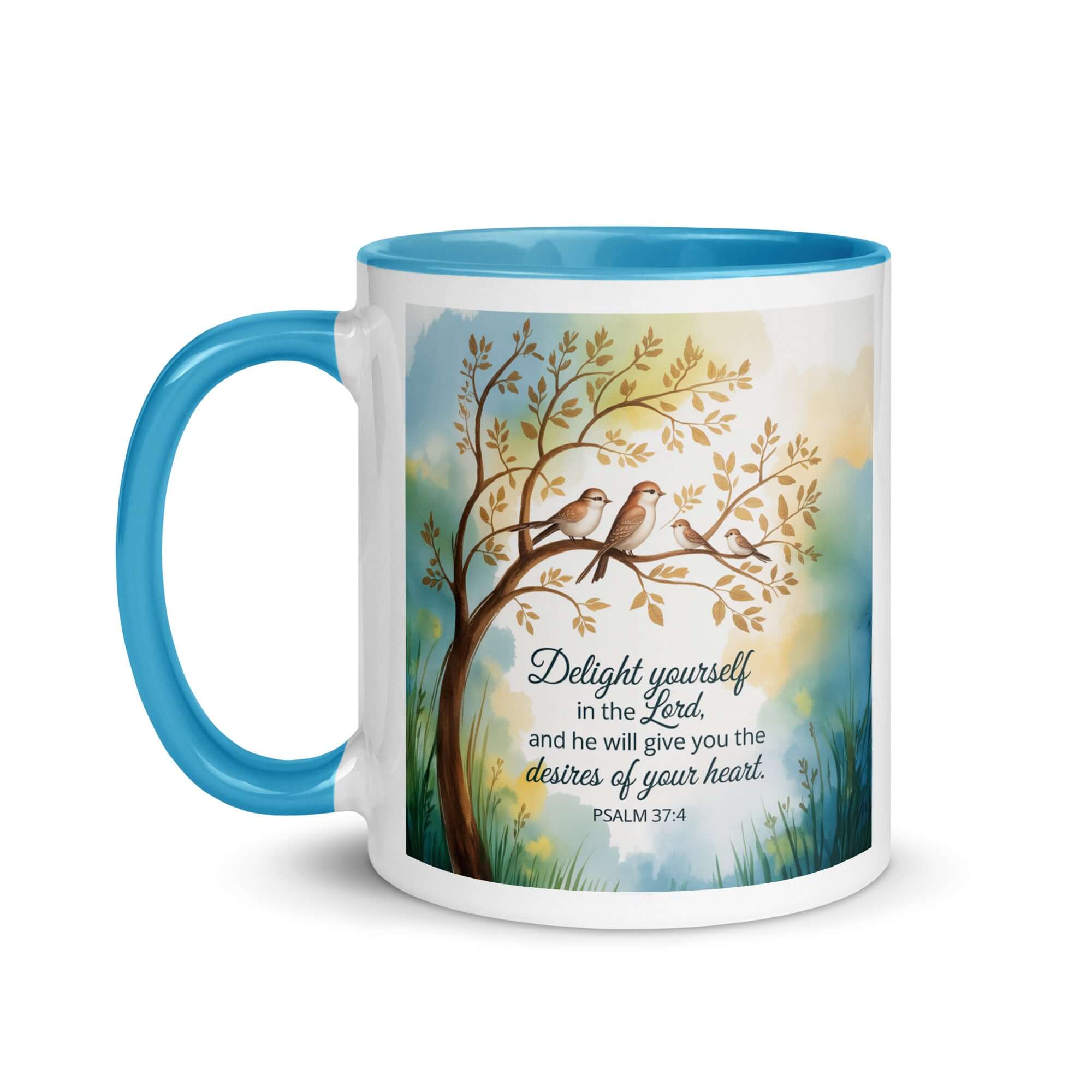 Psalm 37:4 Bible Verse, Yourself White Ceramic Mug with Color Inside