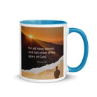 Romans 3:23 Bible Verse, of God White Ceramic Mug with Color Inside Blue 11 oz