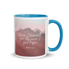 John 14:27 Bible Verse, I give you White Ceramic Mug with Color Inside Blue 11 oz