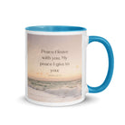 John 14:27 Bible Verse, not as the White Ceramic Mug with Color Inside Blue 11 oz