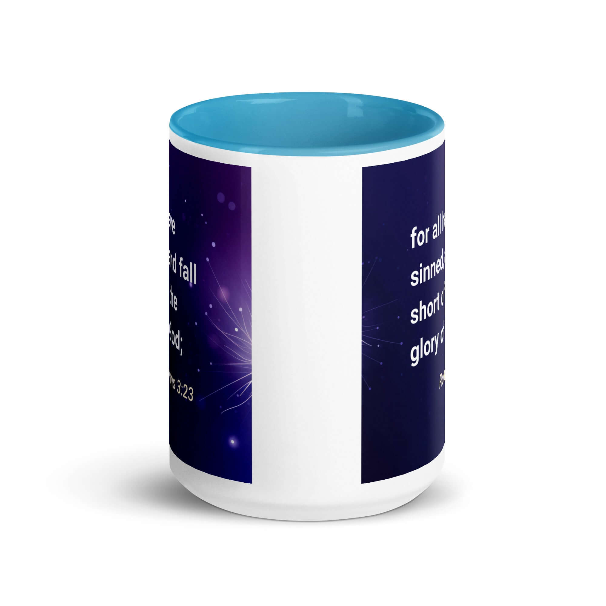 Romans 3:23 Bible Verse, all have sinned White Ceramic Mug with Color Inside
