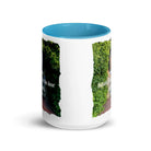 Revelation 3:20 Bible Verse, Garden Doorway White Ceramic Mug with Color Inside