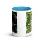 Revelation 3:20 Bible Verse, Garden Doorway White Ceramic Mug with Color Inside