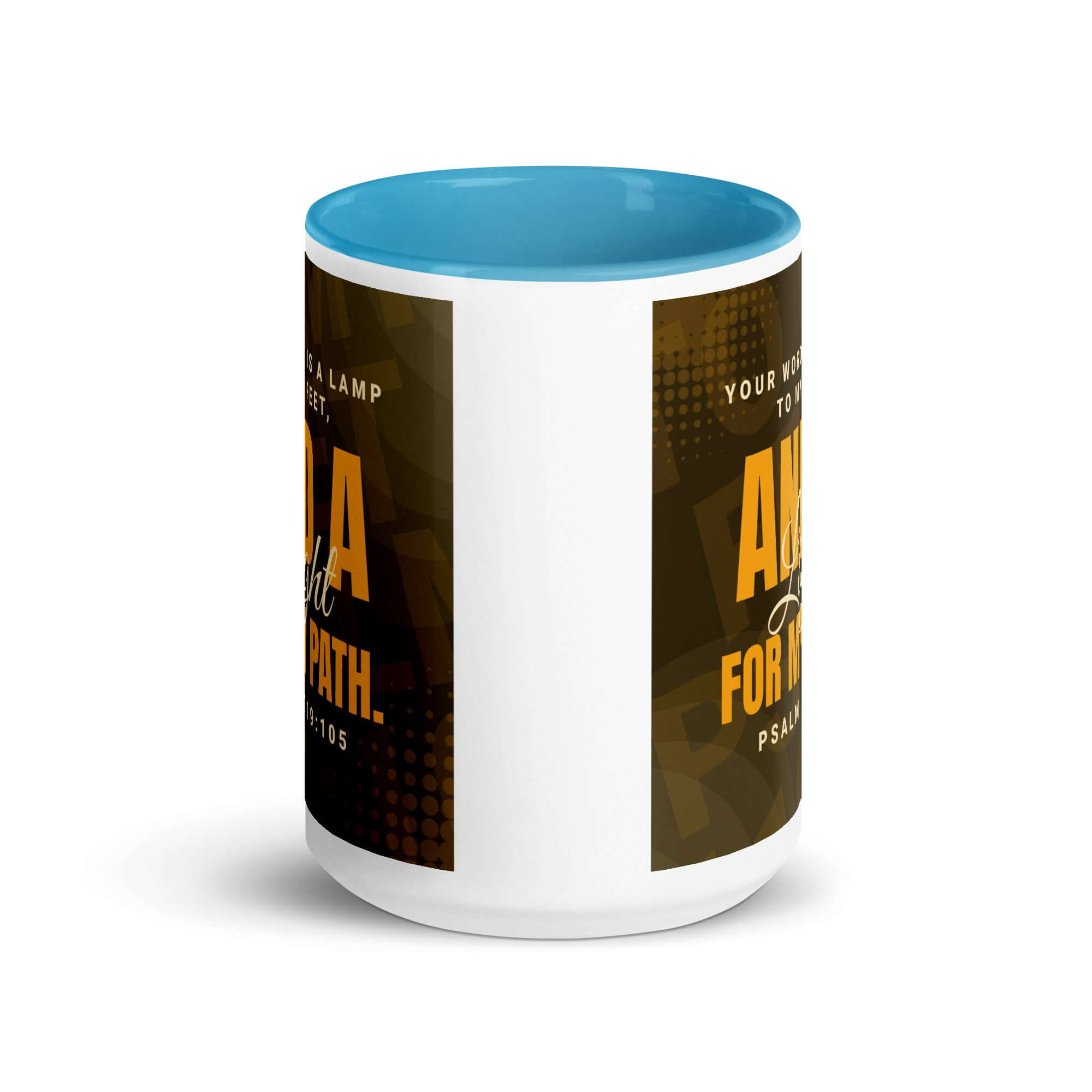 Psalm 119:105 Bible Verse, lamp to my feet White Ceramic Mug with Color Inside